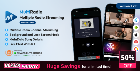 Multi Radio - Android and iOS Multiple Radio Channel App with AdMob