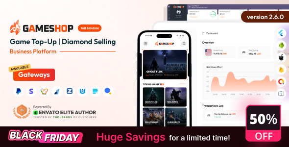 GameShop - Game Top-Up | Diamond and Coin Selling Business Platform